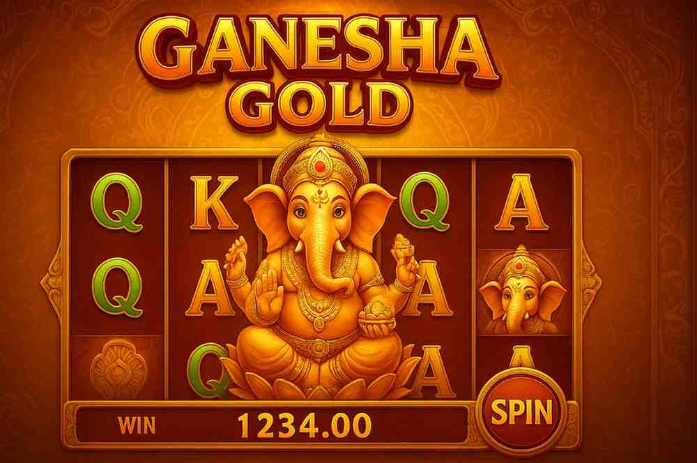 Slot Ganesha Gold Tipo777 com símbolos temáticos iluminados